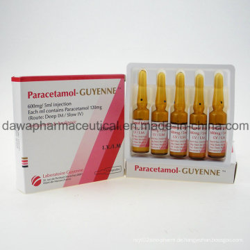 Probe Akzeptable Antipyretische und Analgetische Qualität Paracetamol Injektion